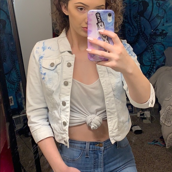 Mother Teresa custom blue stained jean jacket - Picture 3 of 8